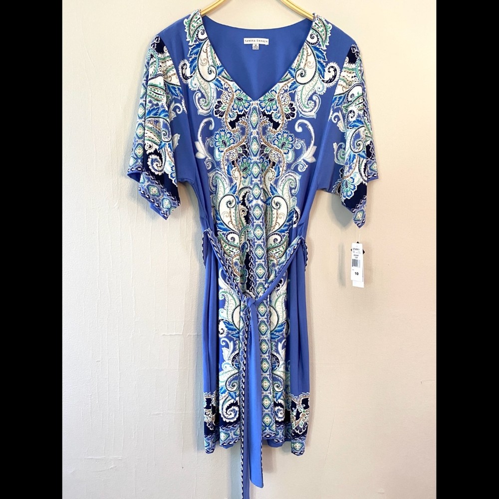 Sandra Darren sz 10 Short Sleeve Dress